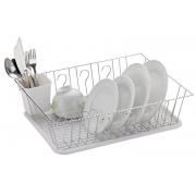 # 336 Chrome-Twist wire large dish drainer with BLACK tray and holder-6 pcs/cs