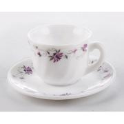 Op12PC Opal Coffee Cup and Saucer Set (6pcs plates+6 pcs cup)-12 SETS/CS