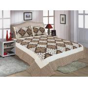 Quilt Set, Quilt Set, King Size  Brown flowers & leaves with Bordered Prints