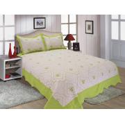 Quilt King Size, White/lime green Color