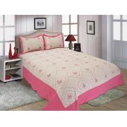 Quilt Full/Queen Size, White/hot pink Color