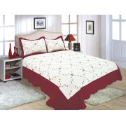 #511-52, Quilt Full/Queen Size, White/Burgundy Color