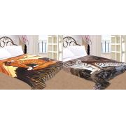 Blanket with animal prints-reversible - standard size ( 79