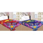 Blanket with butterfly prints-reversible - standard size ( 79