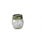 #849 Clear glass jar with gold cover-250 ml/8.5 Oz- 48 pcs/cs