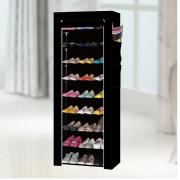 9-Tier Shoe Closet with Fabric Cover-Black color-23.6
