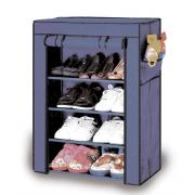  4-Tier Shoe Closet with Fabric Cover-Navy Color-23.6