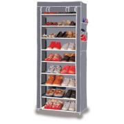 9-Tier Shoe Closet with Fabric Cover-Gray color-23.6