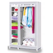  Dust-proof Wardrobe Closet with Fabric Cover- Gray color-43.3