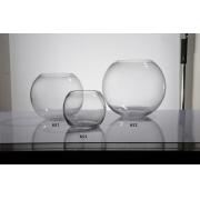 Round Glass Vase/Fish bowl/candle holder- H 10cm