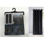 One Satin Grommet Panel-Black