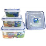 #9001, 6-Piece Square Food Storage Container-1700ml/860ml/370ml