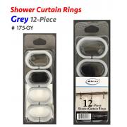 Set Shower Curtain Hooks (Grey)