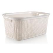#T602, 7.1 Gal/27 Liter Plastic Laundry Basket with Knit Design