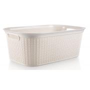 #T603, 10 Gal/38 Liter Plastic Laundry Basket with Knit Design