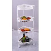 4 -Tier White Basket with Wheels-