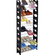 10-Tier Black Shoe Rack