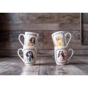 New Bone China Mugs with Puppy Prints-36 PCS/CS