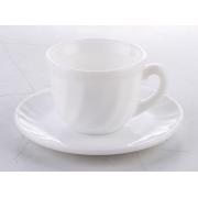 Opal White Coffee Cup and Saucer Set-12pcs/set (12sets/cs)