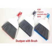 # 228 Short Handle Broom & Small Dustpan Set, Assorted Color-12 pcs/cs