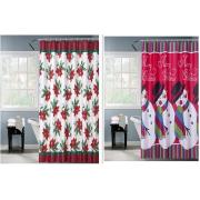 Printed Xmas Polyester Shower Curtain-12 PCS/CS