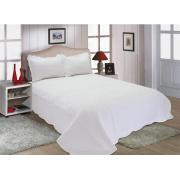 Twin Size 100% Cotton Quilt Set-White Color-Pre-washed, Pre-Shrunk