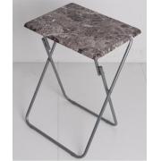 #7014 19Wx15Dx26H Folding Table Brown Marble Color-6 PCS/CS