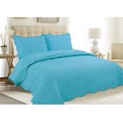 #512-110 King Size Quilt Set with Solid Turquoise Color