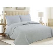 #512-111 King Size Quilt Set with Solid Silver Color