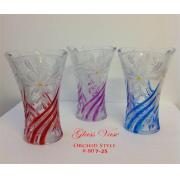 # 807-25 Glass Vase, Color on Clear Glass, Size H 10