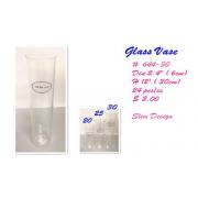 #644-30 Slim Clear Plain Glass Vase, Cylinder Shape, Dia 6cm/ H30 cm -24pcs/cs