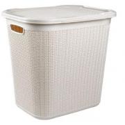 #T605-CREAM, 13.2Gal/50 Liter Plastic Laundry Basket-6 PCS/CS