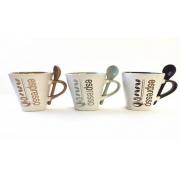 # 1005-12 Oz Hand Scratch Mugs with spoon-36 pcs/cs
