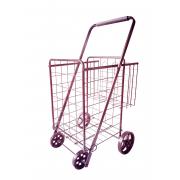 #C-157-RD,Heavy Duty Red L Size Dual Basket Shopping Cart with 4 Rubber Wheels-1PC/CS,3pcs/big cs