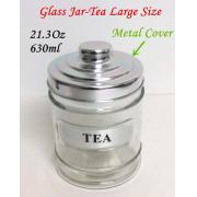 #949 Glass Jar w/Lid, 21.3 Oz/630 ml, Tea Sticker Type-24pcs/cs