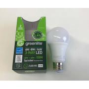#44420, Greenlite 1PC 3000K 4W/8W/14W (= 40W/ 60W/ 100W) 3- Way LED Light Bulb 24PCS/CS
