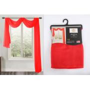 #F-04-Angela Red color Polyester Window Scarf 24PCS/CS	