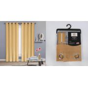 #P-020, Maria Gold Color Faux Silk Window Curtain Panel-24PCS/CS	
