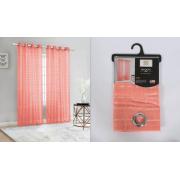 #P-005,Raquel Peach Polyester Window Curtain Panel-24PCS/CS	