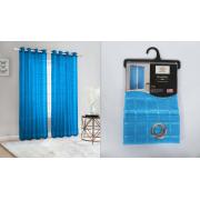 #P-009,Raquel Royal Blue Polyester Window Curtain Panel-24PCS/CS	