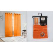 #P-011,Raquel Orange Polyester Window Curtain Panel-24PCS/CS	