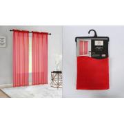 #P-094, Angela Red Pocket Rod Polyester Window Curtain Panel-24PCS/CS	