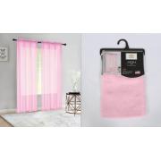#P-097,Angela Pink Pocket Rod Polyester Window Curtain Panel-24PCS/CS	
