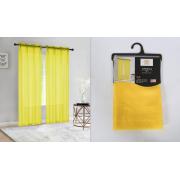 #P-104, Angela Yellow Pocket Rod Polyester Window Curtain Panel-24PCS/CS	