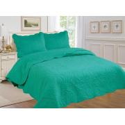 #512-121, King Size Quilt Set with Solid Hunter Green Color	