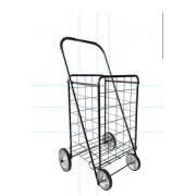 #C-155-BK, L Size Dual Basket Shopping Cart with 4 Metal Wheels-1PC/CS