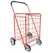#C-155-RD,L Size Dual Basket Shopping Cart with 4 Metal Wheels-1PC/CS