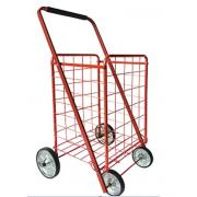 #C-160-RD, Heavy Duty L Size Shopping Cart with 4 Metal Wheels -1PC/CS