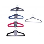 #3013, 10PC Plastic Velvet Hangers with Galvanized Hooks-12 SETS/CS