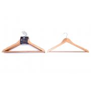 #3014, 5PC Grade A Wooden Hangers with Notch and Chrome Hooks-24 sets/cs